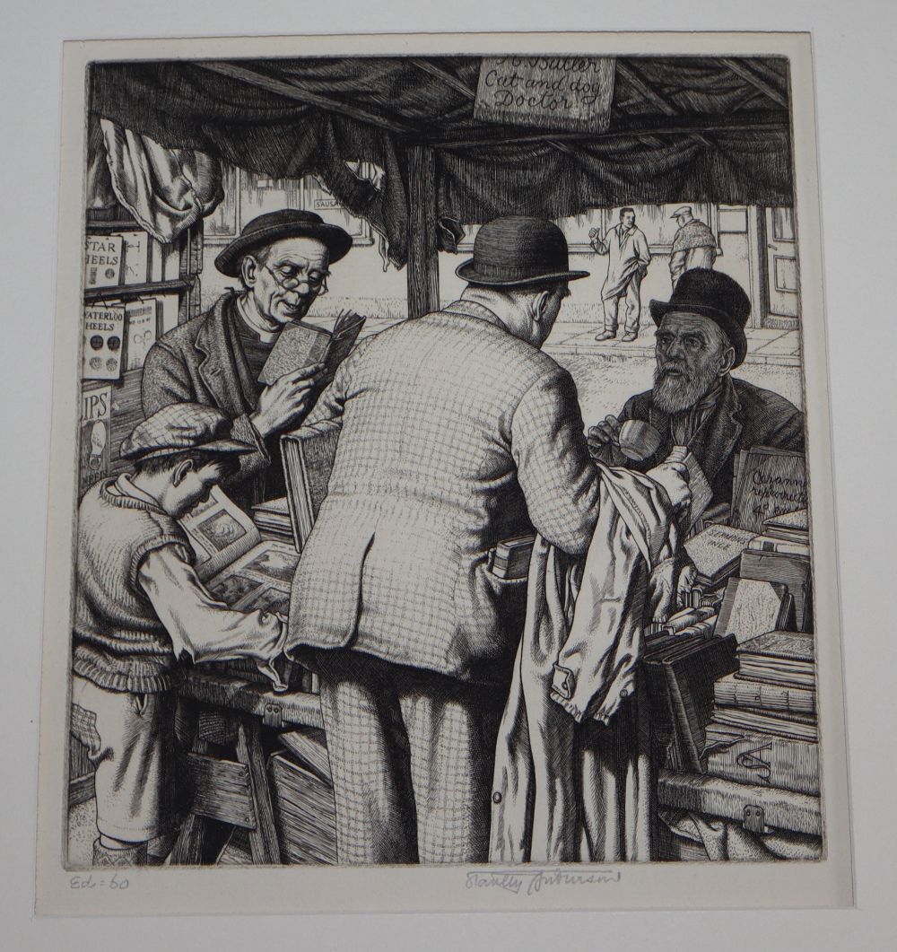 Stanley Anderson (1884-1966), line engraving, Gleaners signed in pencil and marked edition of 60, further inscription below, 18.5 x 1